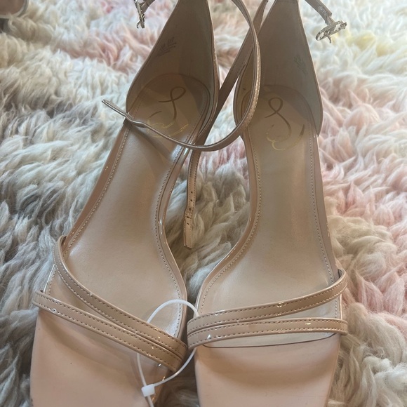 Sam Edelman Women's Peonie Kitten Heel Sandal Beige Blush Patent Leather 9.5 - Picture 3 of 5
